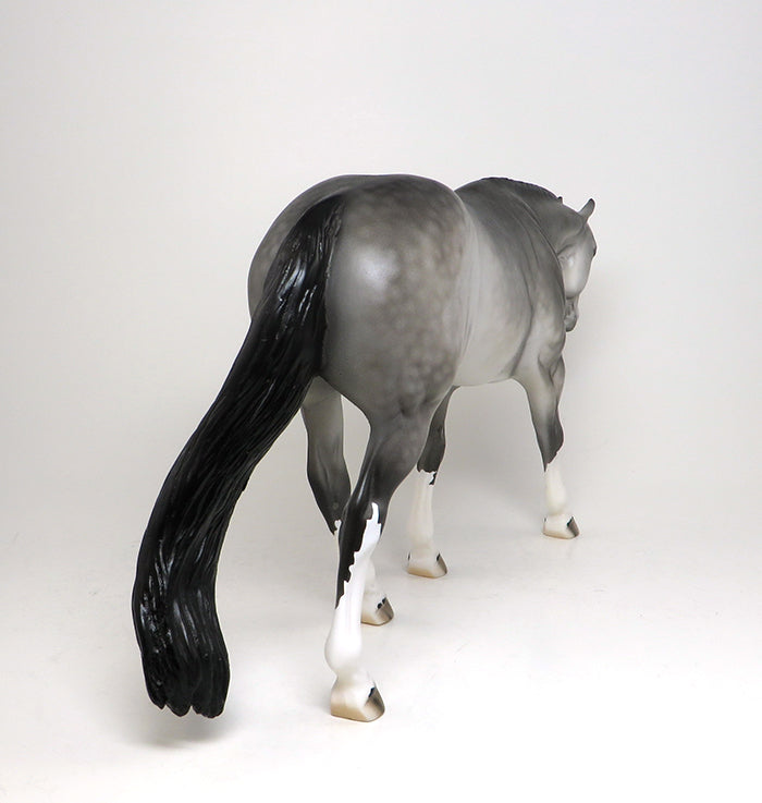 SMOKE N JOE - OOAK DAPPLE GREY WESTERN PLEASURE MODEL HORSE - 1/8