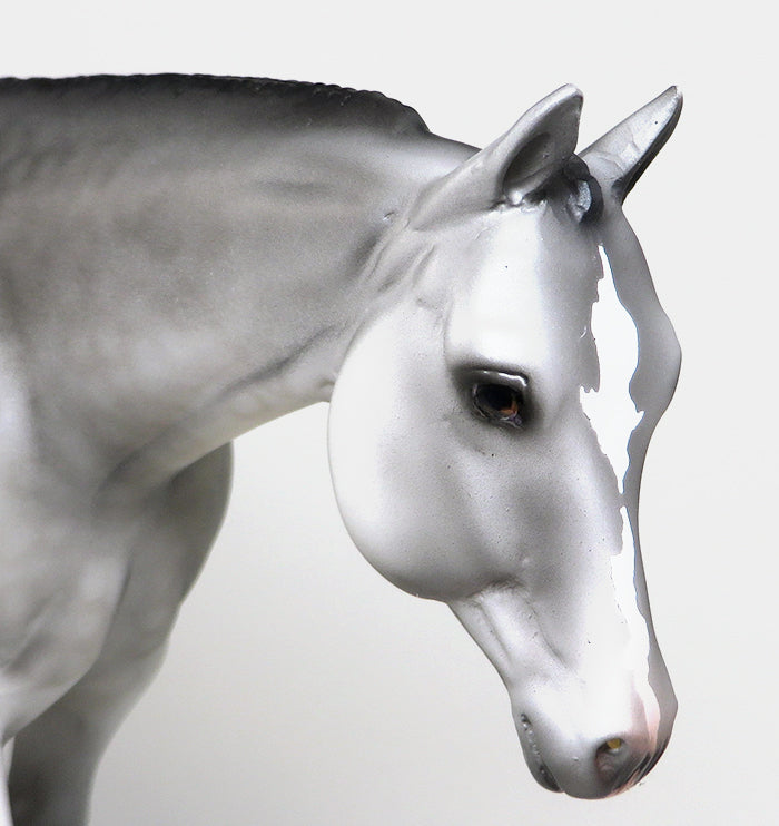 SMOKE N JOE - OOAK DAPPLE GREY WESTERN PLEASURE MODEL HORSE - 1/8