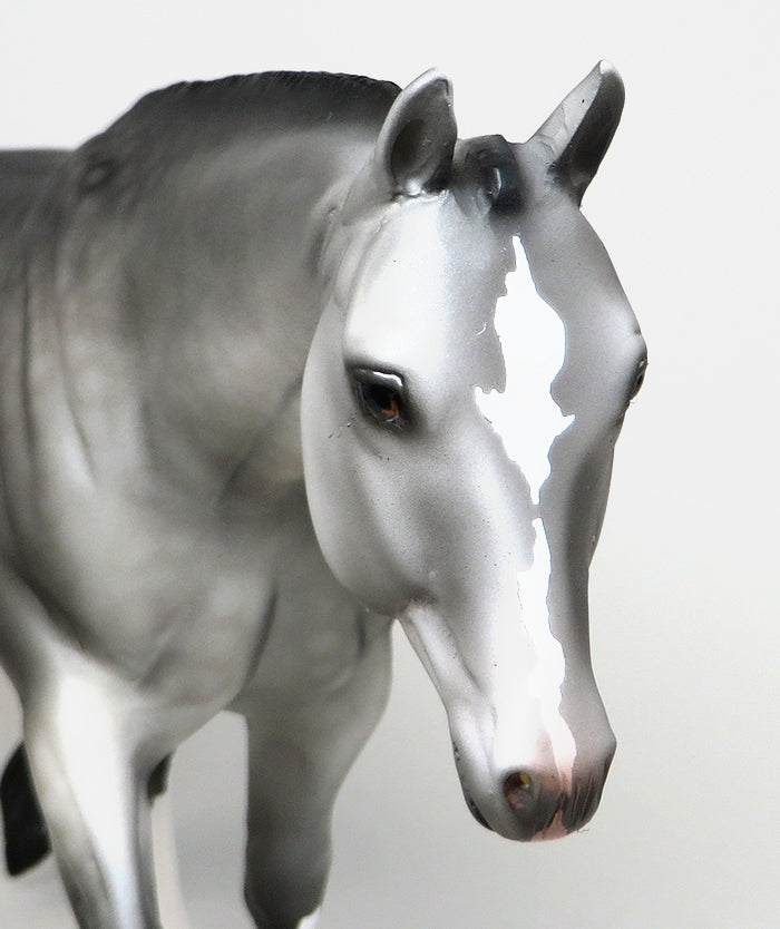 SMOKE N JOE - OOAK DAPPLE GREY WESTERN PLEASURE MODEL HORSE - 1/8