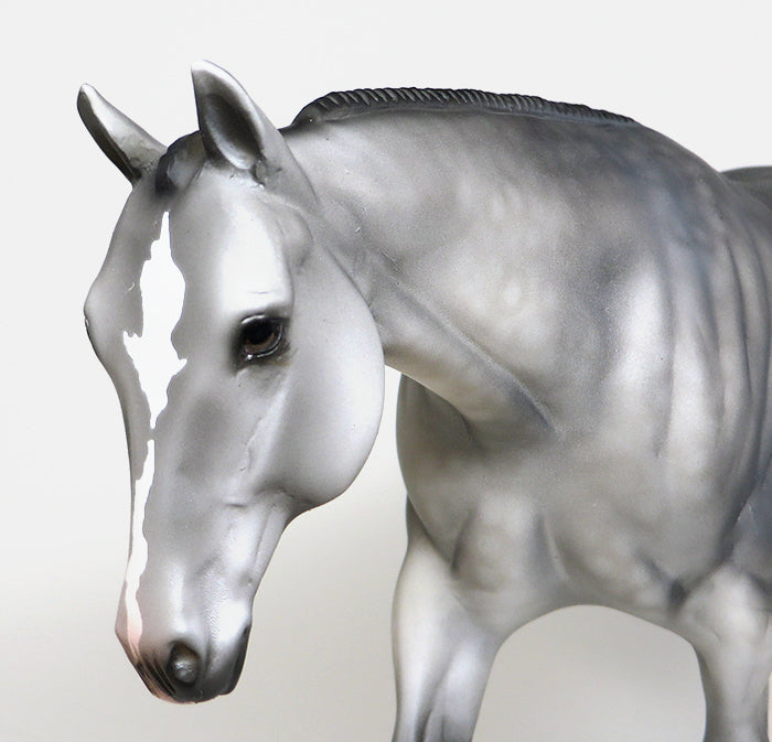 SMOKE N JOE - OOAK DAPPLE GREY WESTERN PLEASURE MODEL HORSE - 1/8