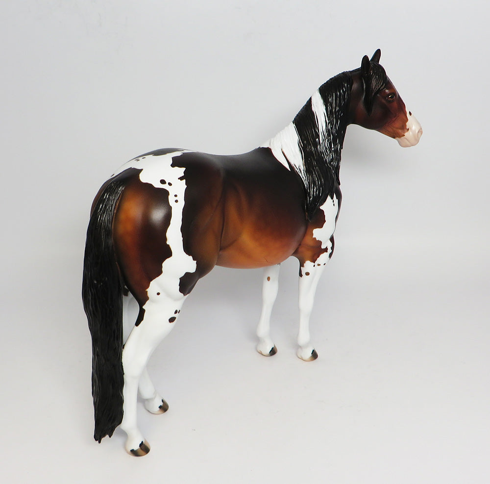 GETTING JIGGY WITH IT~OOAK DAPPLE BAY PAINT ISH MODEL HORSE BY DAWN QUICK 4/24