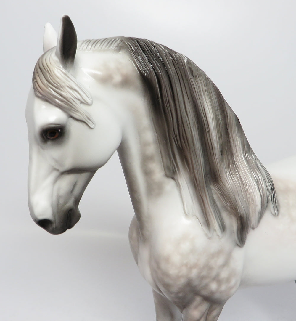 GLACIER~OOAK DAPPLE GREY ANDALUSIAN MODEL HORSE EQ 2017