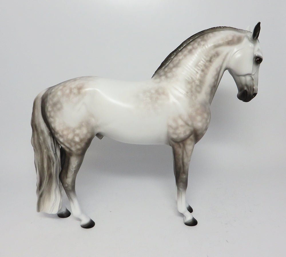 GLACIER~OOAK DAPPLE GREY ANDALUSIAN MODEL HORSE EQ 2017