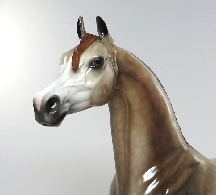 CRUZ-OOAK DAPPLE CHAMPAGNE ARABIAN MODEL HORSE 6/15