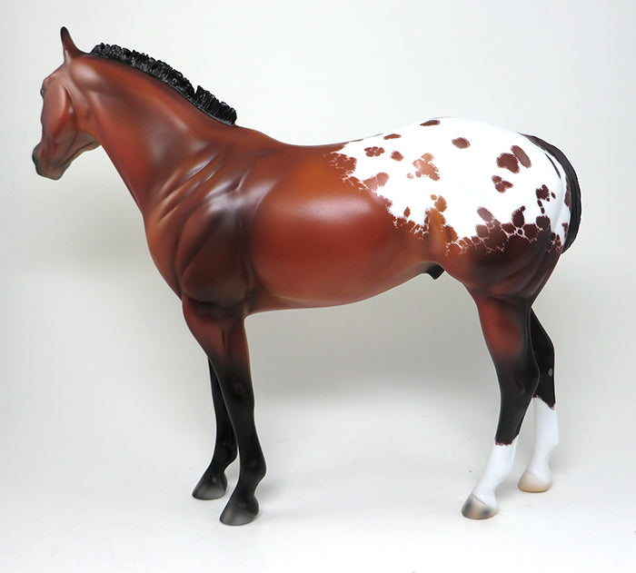 HIGH AND MIGHTY - OOAK BAY ETCHED APPALOOSA ISH by SHEILA BISHOP - 1/22