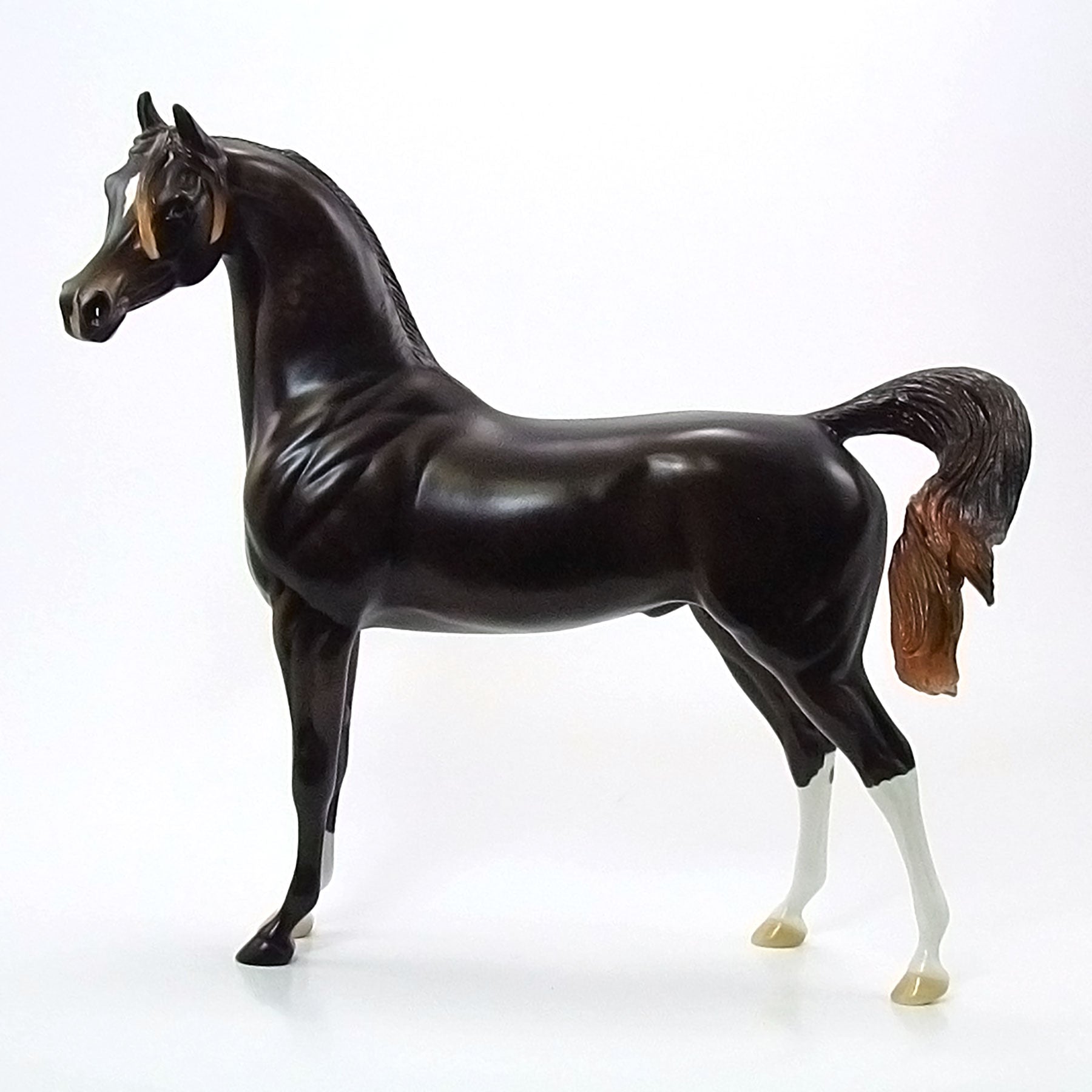 ABDUL BASIR - OOAK Dark Dappled Chestnut Arabian Model Horse - 6/15