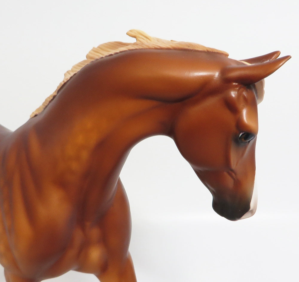 GINGERBRED COOKIE-OOAK CUSTOM DAPPLE CHESTNUT PONT MODEL HORSE PAINTED BY SHERYL LEISURE