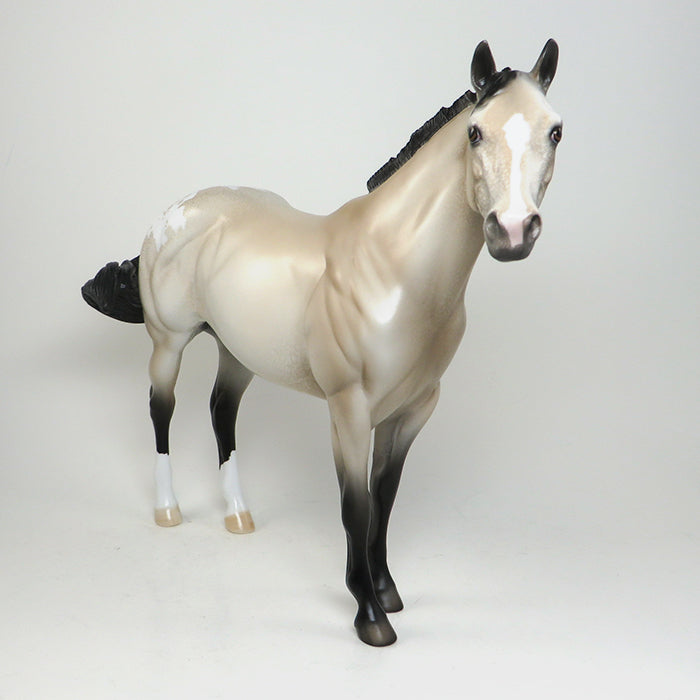 THREE DEUCES-LE-5-LIGHT BUCKSKIN APPALOOSA ISH MODEL HORSE 12/30