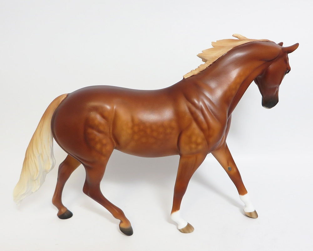 GINGERBRED COOKIE-OOAK CUSTOM DAPPLE CHESTNUT PONT MODEL HORSE PAINTED BY SHERYL LEISURE