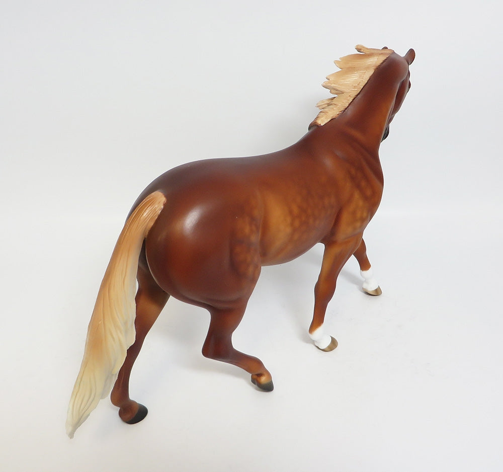 GINGERBRED COOKIE-OOAK CUSTOM DAPPLE CHESTNUT PONT MODEL HORSE PAINTED BY SHERYL LEISURE