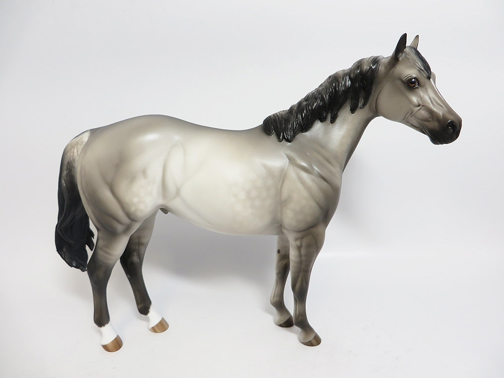 SILVER LINNING-OOAK CUSTOM SILVER DUN ISH MODEL HORSE PAINTED BY SHERYL LEISURE