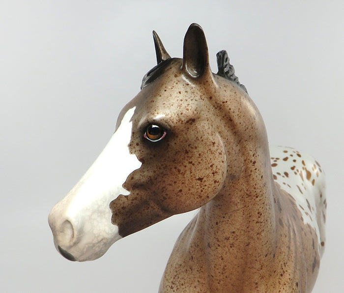 6 SHOOTER-OOAK LOUD CHESTNUT APPALOOSA ISH MODEL HORSE 6/24