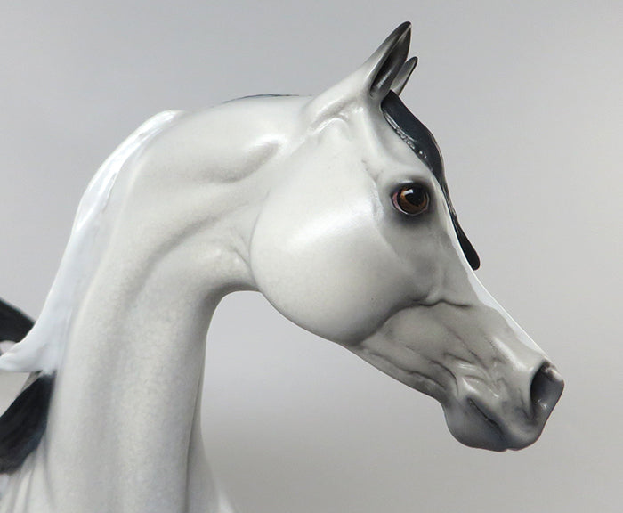 MYSTIC-OOAK DAPPLE GREY PAINT ARABIAN MODEL HORSE 6/27