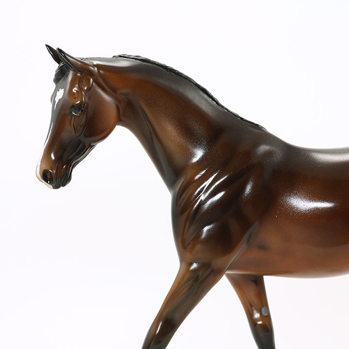 SPICE GIRL - OOAK Dark Bay Dappled Model Horse Pony with Flowers - 6/15