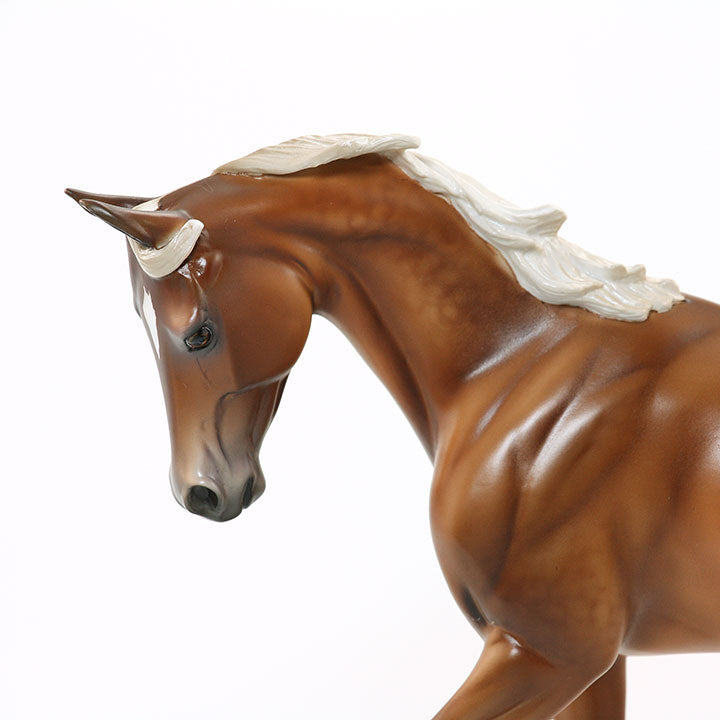 GESTURE UNKNOWN - OOAK Thoroughbred Dappled Light Chestnut Model Horse - 6/15