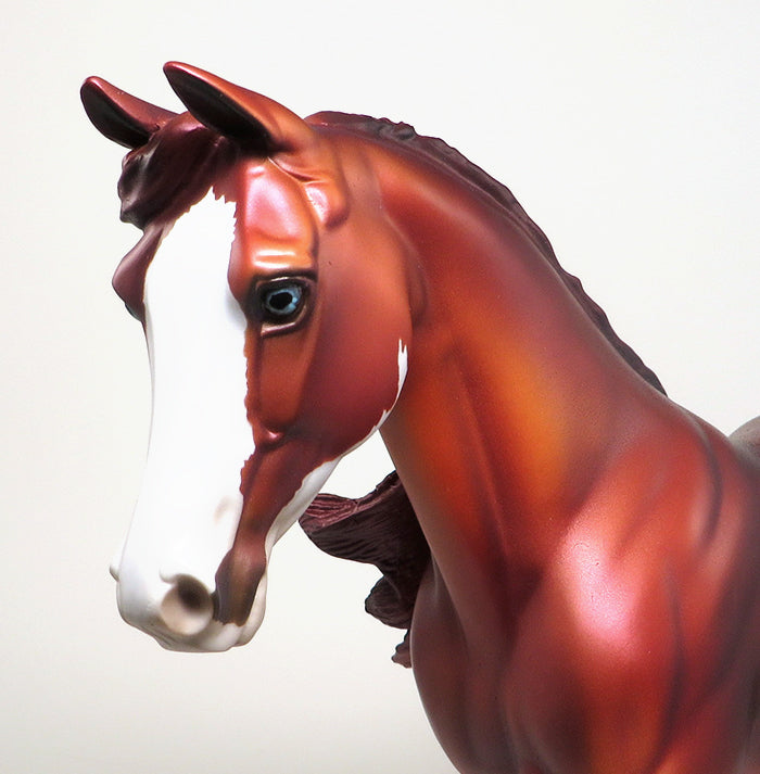 SLIPPERY WHEN WET - CHESTNUT PAINT PALOUSE MODEL HORSE - LE3 - 1/11