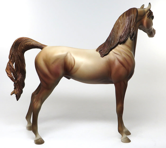 BRAVIO-OOAK CHESTNUT GOING GREY ARABIAN MODEL HORSE BY AL 6/30