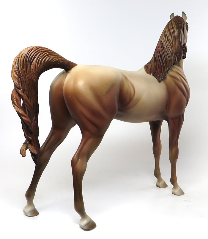 BRAVIO-OOAK CHESTNUT GOING GREY ARABIAN MODEL HORSE BY AL 6/30