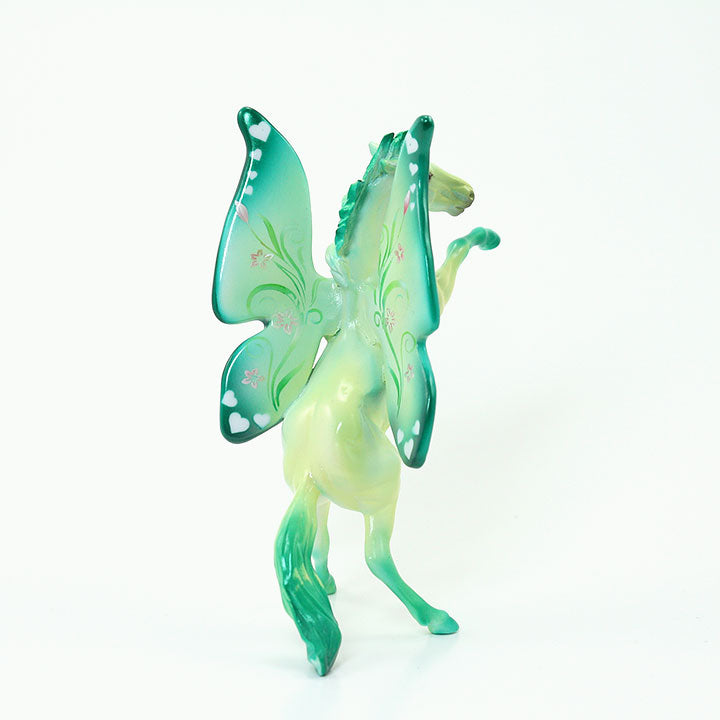 I LOVE GREEN - OOAK Rearing Model Horse Chip Green Butterfly - 6/15