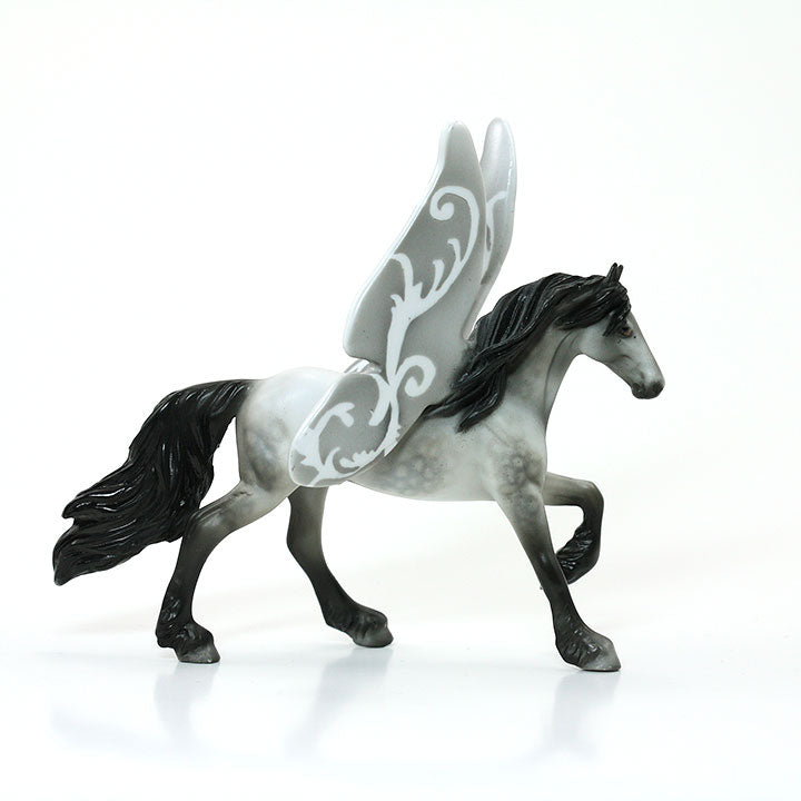 OBERON - OOAK FriesianDapple Grey Butterfly Chip Model Horse - 6/15