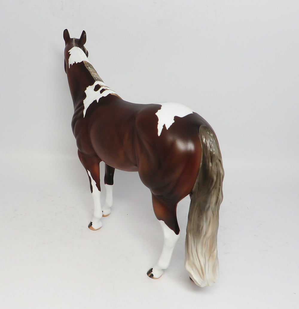 HANNAH MONTANA-LE-3 DAPPLED CHESTNUT PAINT ISH MARE BY JULIE AND JT 4/17