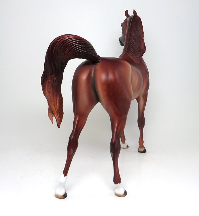 CHERRY FIZZ - OOAK DAPPLE CHESTNUT ARABIAN MODEL HORSE - 1/11