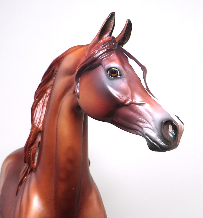 CHERRY FIZZ - OOAK DAPPLE CHESTNUT ARABIAN MODEL HORSE - 1/11