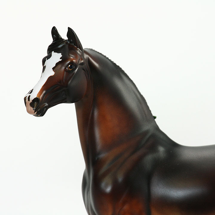 MISS MAGGIE'S MAIDEN - OOAK Dappled Seal Bay Morgan Model Horse with Orange Ribbons & Flowers - 6/15