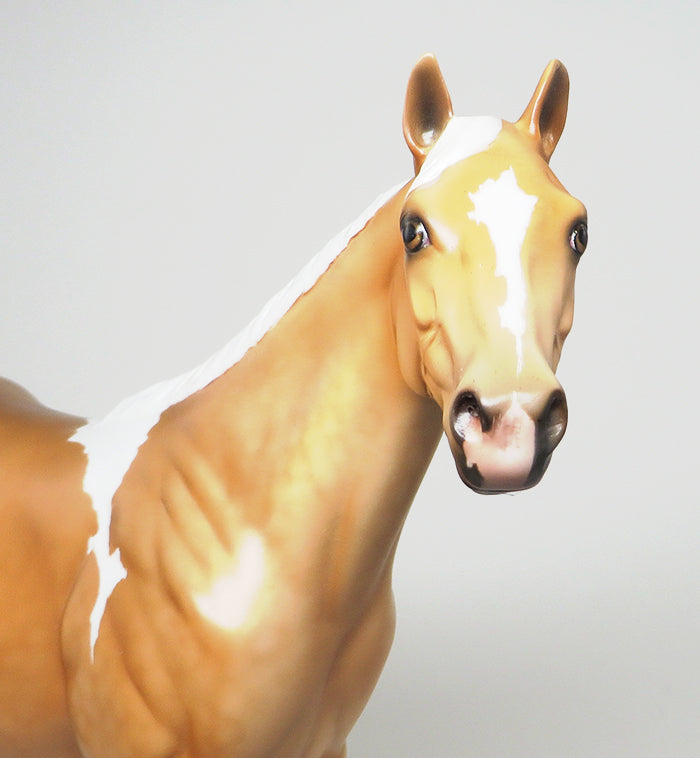 IMPROV JACK - OOAK PALOMINO PAINT MODEL HORSE BY JULIE KEIM - 1/8
