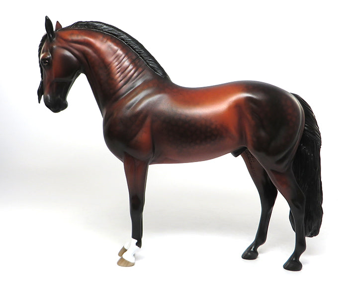 FLAMENCO-OOAK DAPPLE BLOOD BAY ANDALUSIAN MODEL HORSE BY SHERYL LEISURE 7/7