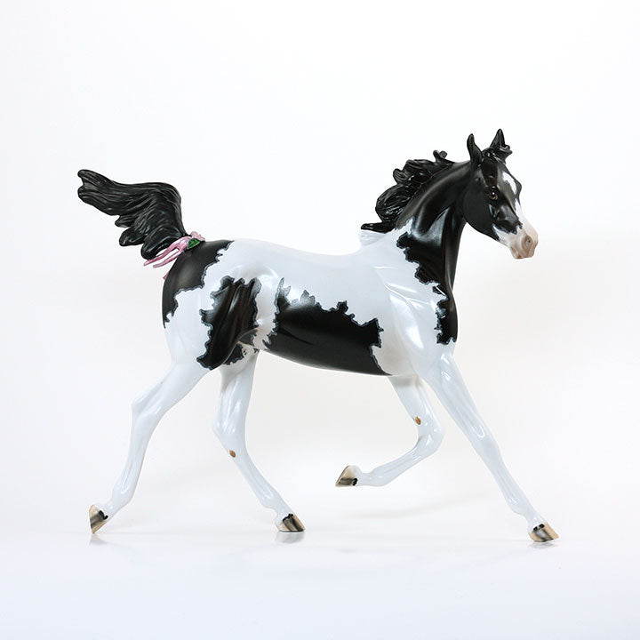 SWEET LITTLE MISS FRIDAY- OOAK Black Model Horse Yearling Pinto with Mapping