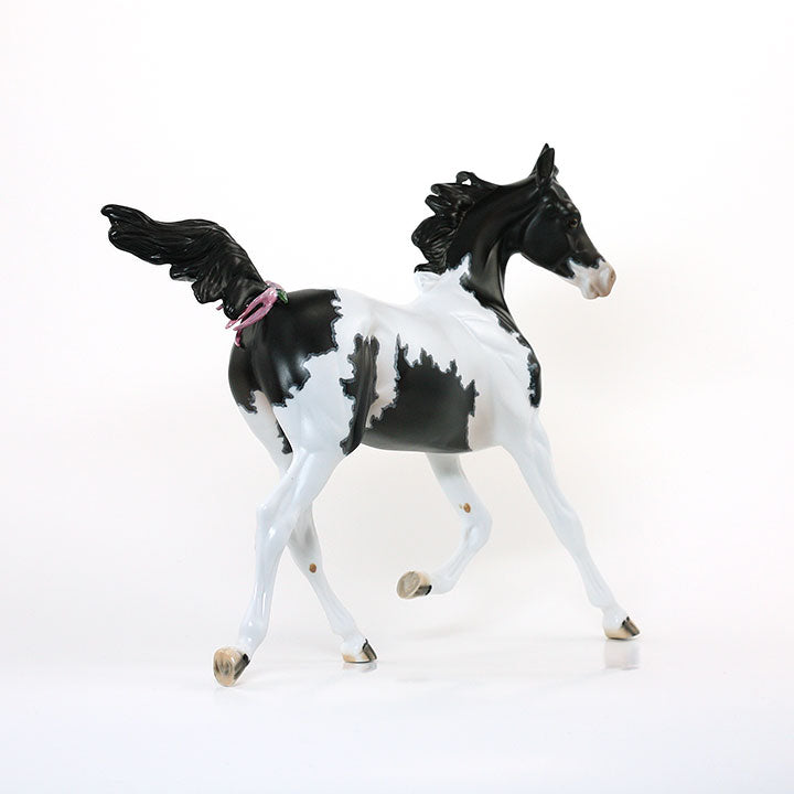 SWEET LITTLE MISS FRIDAY- OOAK Black Model Horse Yearling Pinto with Mapping