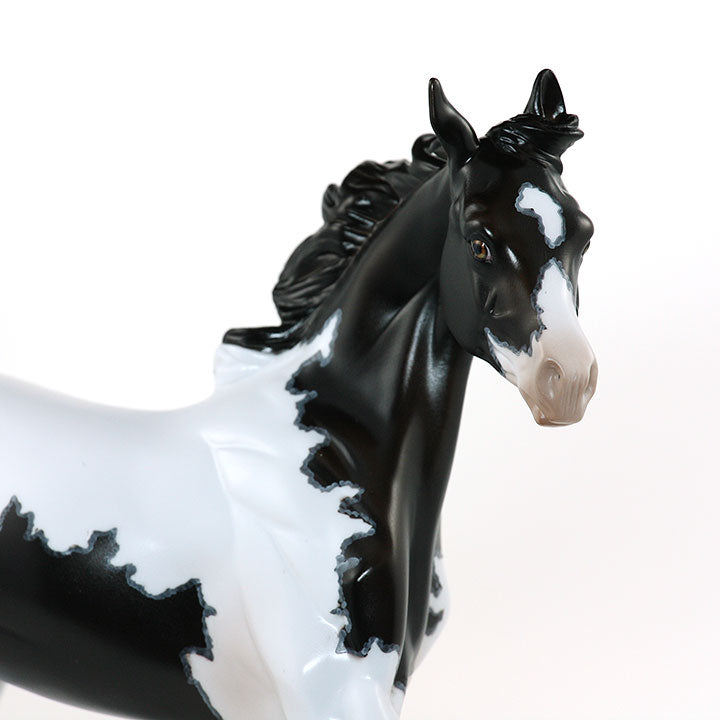 SWEET LITTLE MISS FRIDAY- OOAK Black Model Horse Yearling Pinto with Mapping
