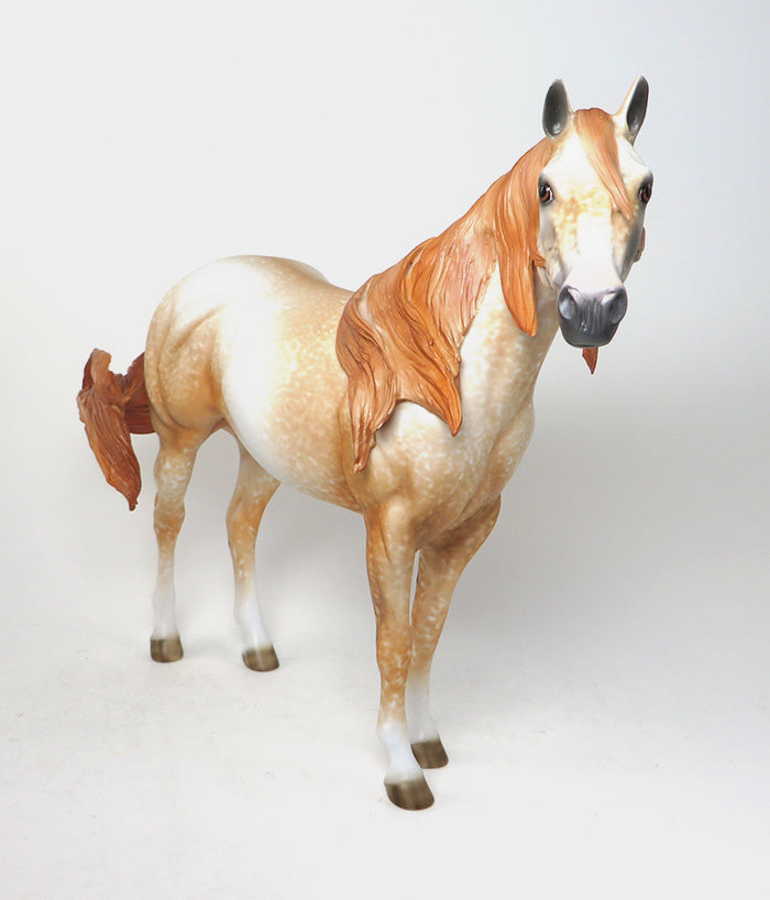 RED HOT CHILI PEPPER - AKA "CHILI" OOAK CHESTNUT LACEY APPALOOSA ISH MODEL HORSE by AL - 1/12