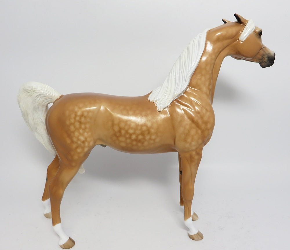 WIFFLE-OOAK CUSTOM DAPPLE PALOMINO ARABIAN MODEL HORSE BY SHERYL LEISURE WHS 2017