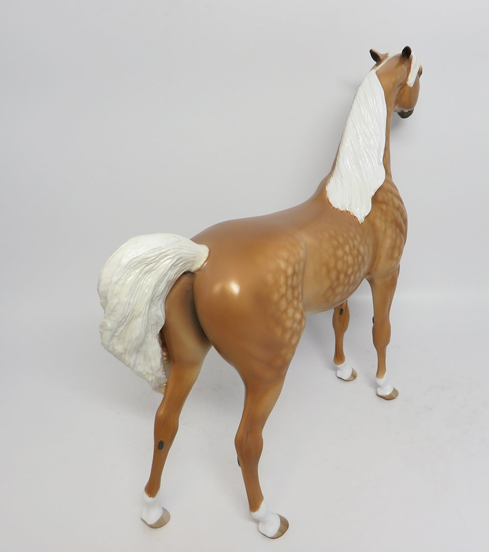 WIFFLE-OOAK CUSTOM DAPPLE PALOMINO ARABIAN MODEL HORSE BY SHERYL LEISURE WHS 2017