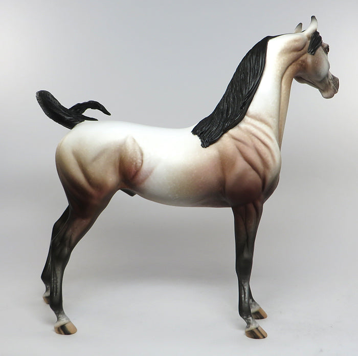 FLIRTATIOUS-OOAK BAY GOING GREY ARABIAN MODEL HORSE 7/8