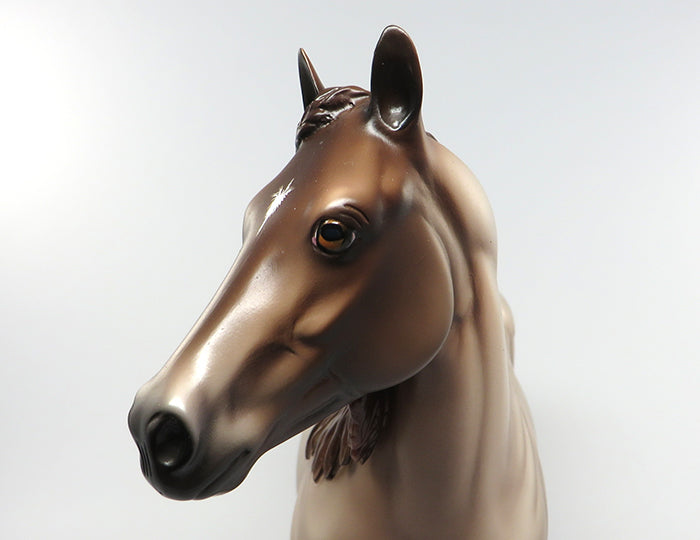 BY JIMMINY-OOAK CHESTNUT ROAN ISH MODEL HORSE BY SHERYL LEISURE 7/8