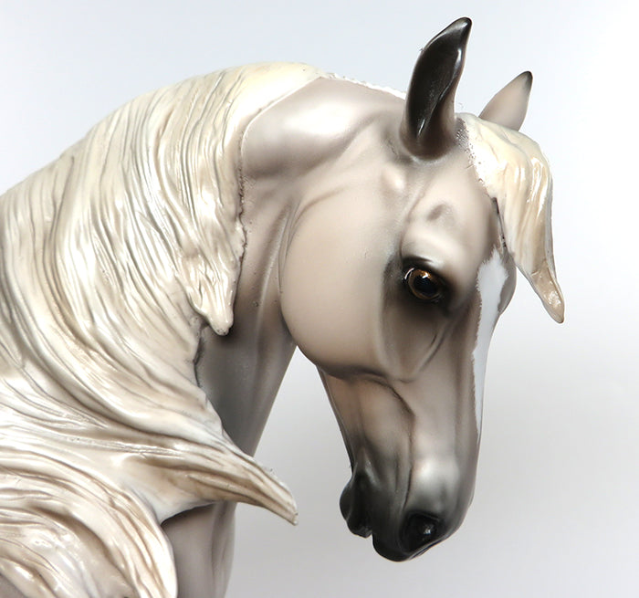PALOMA BLANCO DAPPLE GREY WINDSWEPT ANDALUSIAN MODEL HORSE BY SHERYL LEISURE 7/8