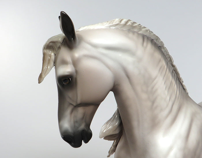 PALOMA BLANCO DAPPLE GREY WINDSWEPT ANDALUSIAN MODEL HORSE BY SHERYL LEISURE 7/8