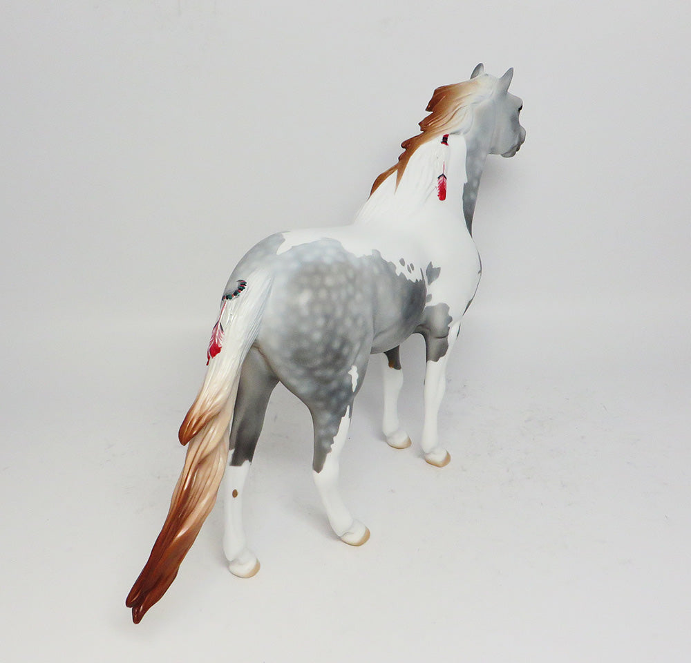 CHICKASHA~OOAK NATIVE AMERICAN DAPPLE PINTO SPANISH MUSTANG MODEL HORSE BY DAWN QUICK 7/17/17