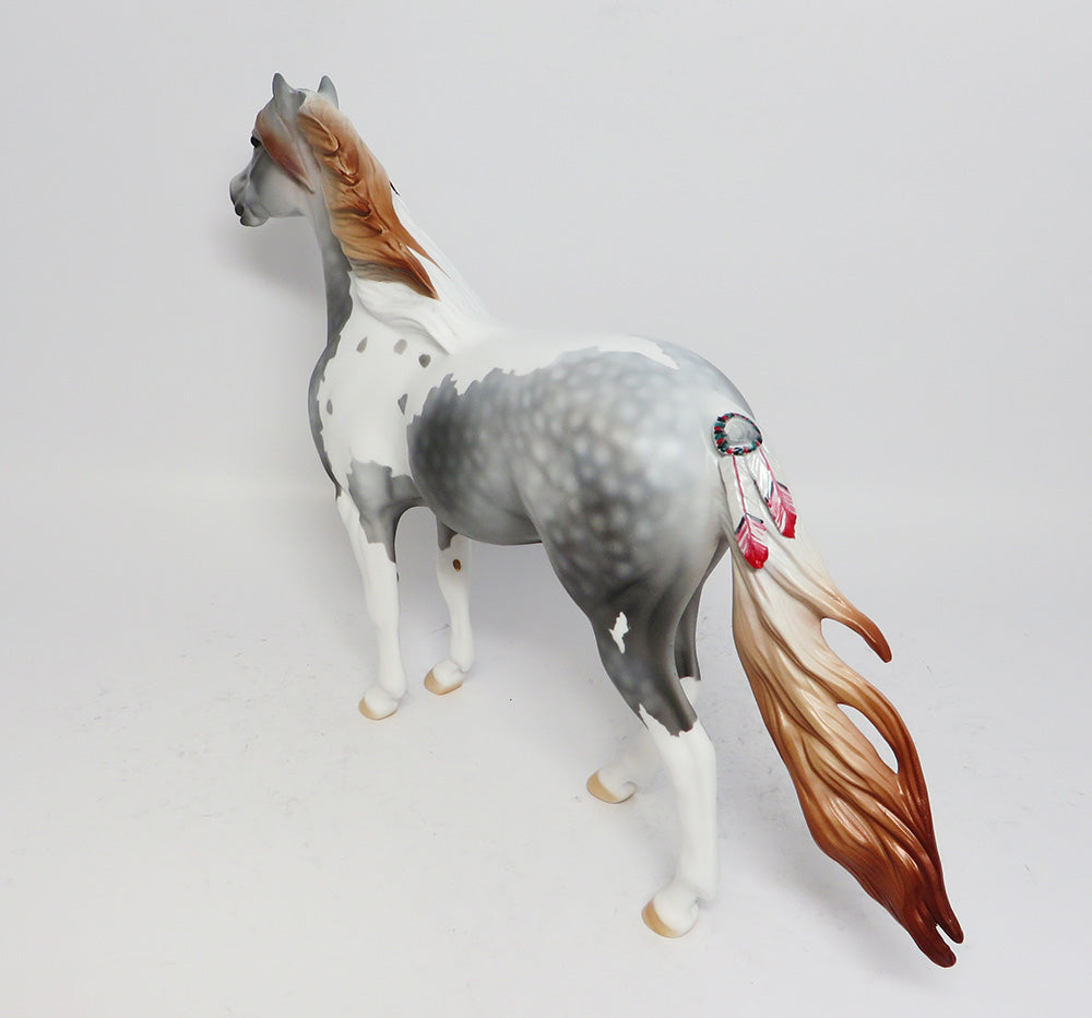 CHICKASHA~OOAK NATIVE AMERICAN DAPPLE PINTO SPANISH MUSTANG MODEL HORSE BY DAWN QUICK 7/17/17