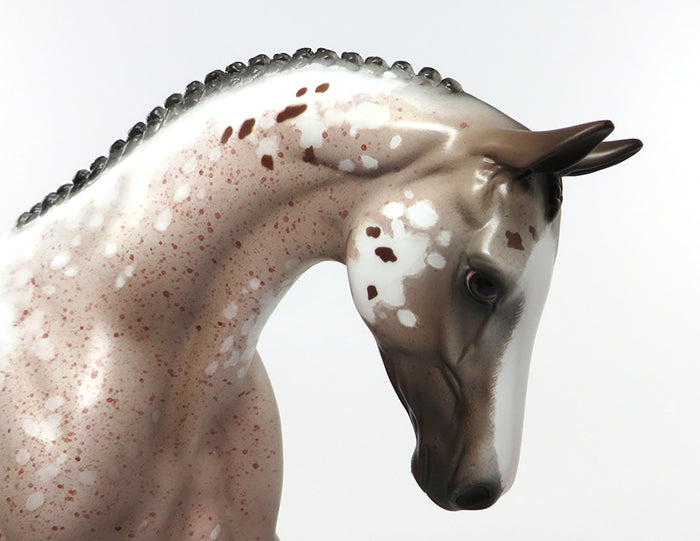 BE BOP BABY-OOAK APPALOOSA BRAIDED MANE PONY MODEL HORSE BY SHERYL LEISURE 7/8