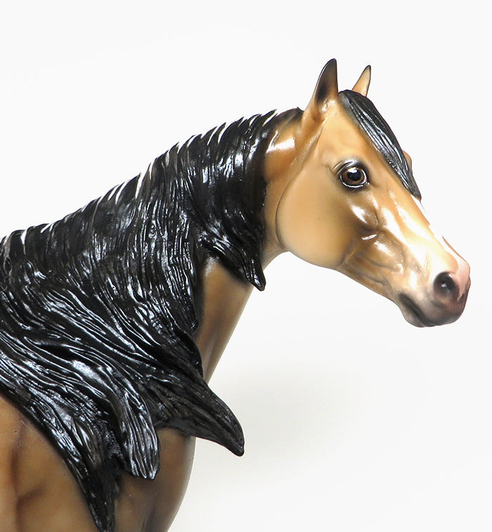 GOT THE LAST LAUGH - OOAK BUCKSKIN "NO SPOT" APPALOOSA MODEL HORSE - 1/14