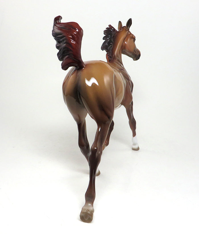 RUM RUNNER - OOAK CHESTNUT ARABIAN YEARLING WITH GLOSS MODEL HORSE - 1/15