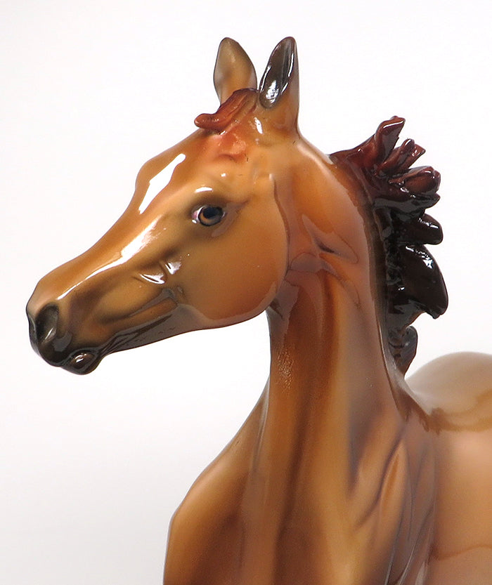 RUM RUNNER - OOAK CHESTNUT ARABIAN YEARLING WITH GLOSS MODEL HORSE - 1/15