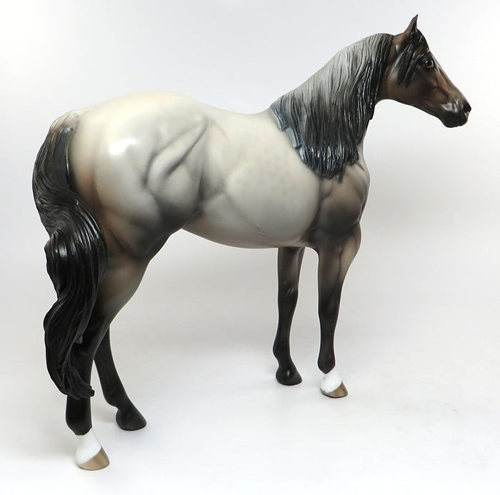 STONE-OOAK DAPPLE BAY ROAN GREY ISH MODEL HORSE 7/14