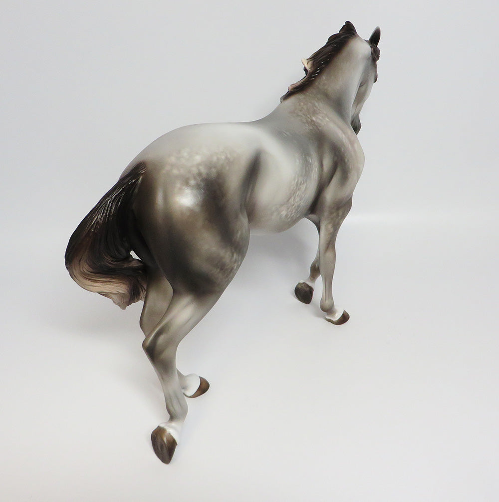 AUDIO SLAVE~OOAK DAPPLE GREY PINNED EAR THOROUGHBRED MODEL HORSE 5/19/17