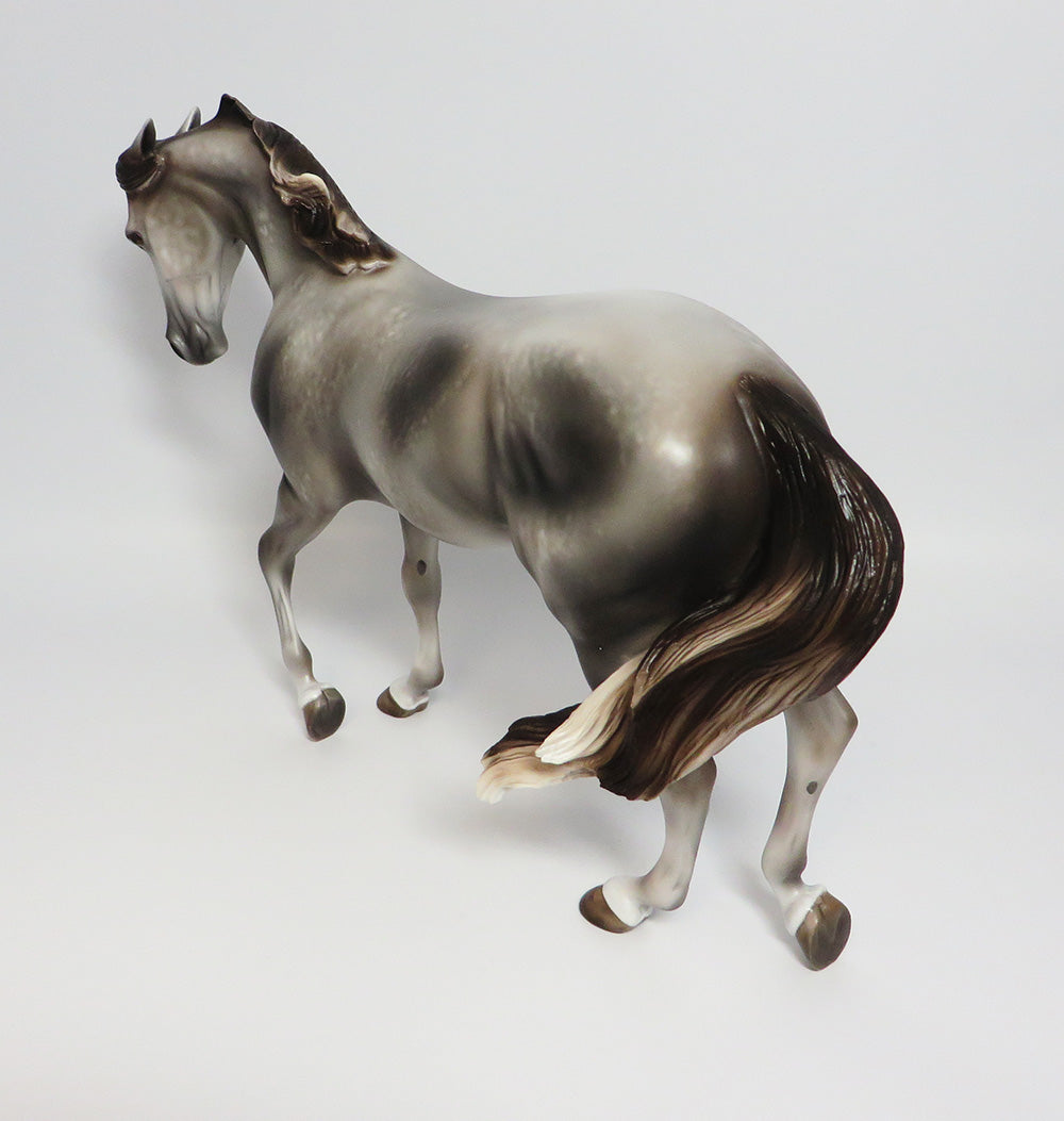 AUDIO SLAVE~OOAK DAPPLE GREY PINNED EAR THOROUGHBRED MODEL HORSE 5/19/17