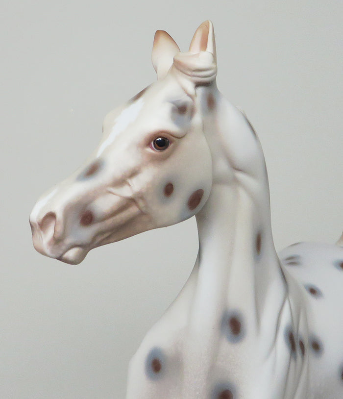 PUDDLE OF MUD - LIGHT CHESTNUT APPALOOSA YEARLING MODEL HORSE - 1/18